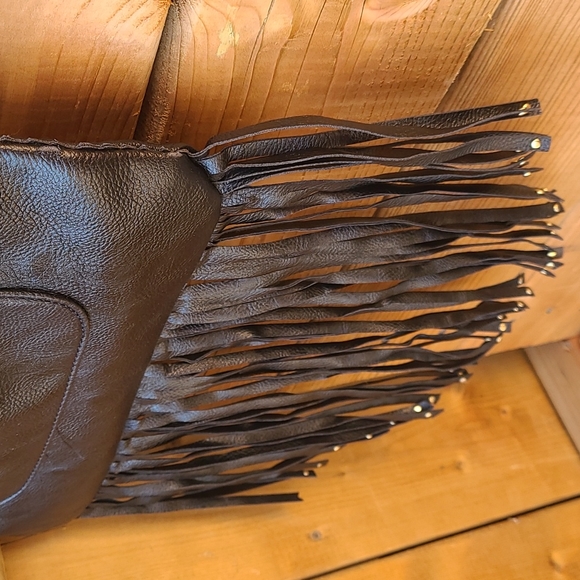 BEBE Black Fringe Shoulder Bag - Picture 4 of 13